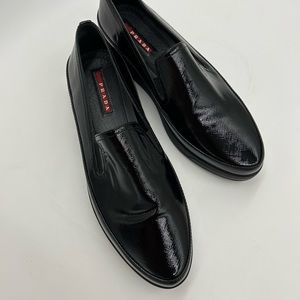 Prada Patent Black Slip on Shoes